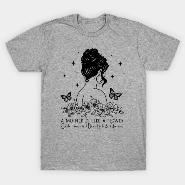 A mother is like a Flower, Each one is Beautiful and Unique Mother's Day Vintage T-Shirt by JDVNart